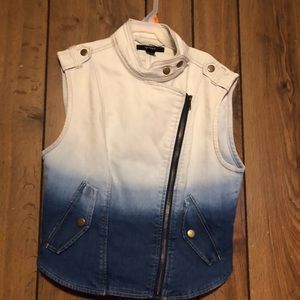 Forever 21 Blue and White Ombré Vest
